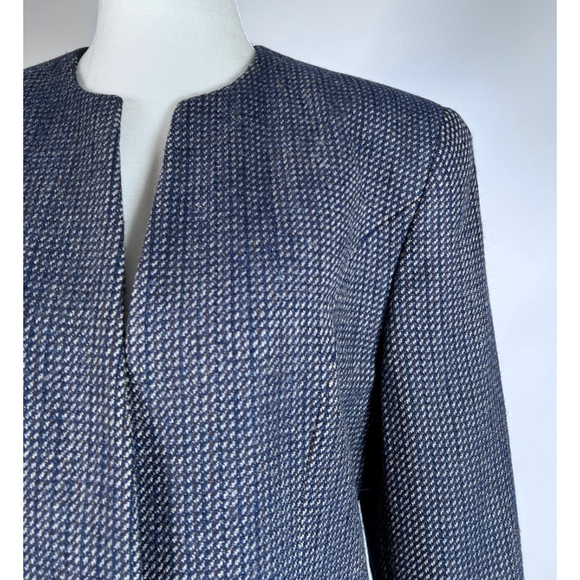 Salvatore Ferragamo Blazer Vintage Navy Blue Wool Jacket Grey - Picture 4 of 10